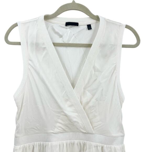 ATM Anthony Thomas Melillo A-Line Dress White Silk V Neck Sleeveless Small NEW - Picture 5 of 15